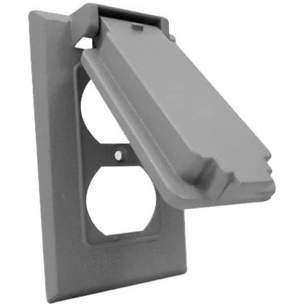 Hubbell-Raco Hubbell Electrical 1C-DV Vertical Duplex Gang Flip Snap Cover; Gray - 357043