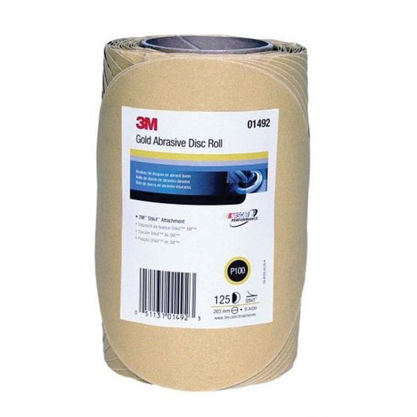 Rollo de discos Stikit Gold de 3M, 01492, 8 pulgadas, P100A, 125 piezas - 7000118773