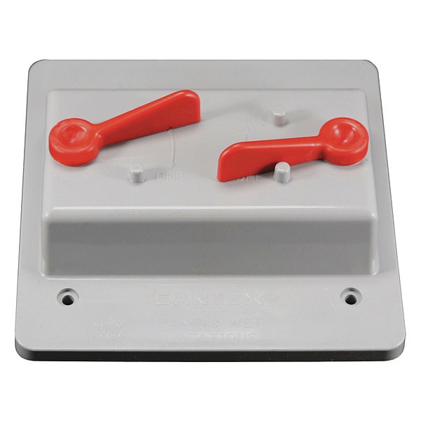 Cantex 2 -Gang Vertical Weatherproof Cover, 3" W, 1-1/4" H - 5133331
