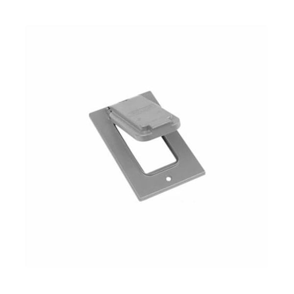 Mulberry Electrical Box Cover, 1 Gang, Aluminum, GFCI Receptacle Cover - 30554