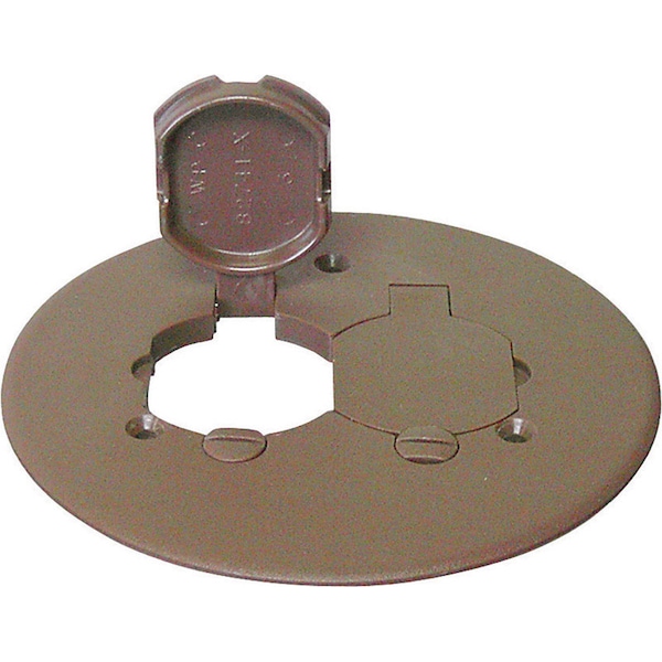 Cantex Cantex Round PVC 2 gang 5-1/2 in. W Duplex Floor Box Cover - 5133678U