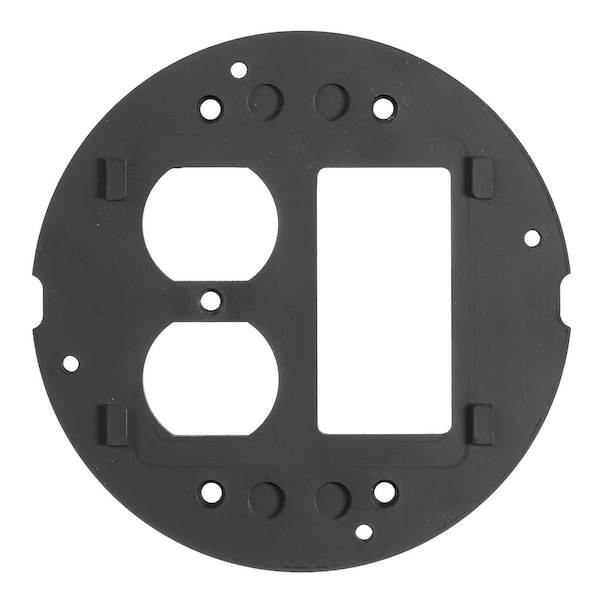 Hubbell Wiring Device-Kellems Sub-Plate, Round, Cast Aluminum, Duplex Receptacle Cover - S1SPDUSL