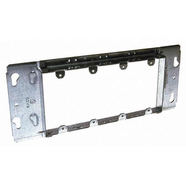 Raco Electrical Box Cover, Square Box Type, 4 Gangs, Galvanized Steel, Blank Cover - 823