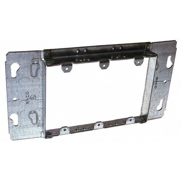 Raco Electrical Box Cover, Square Box Type, 3 Gangs, Galvanized Steel, Blank Cover - 822