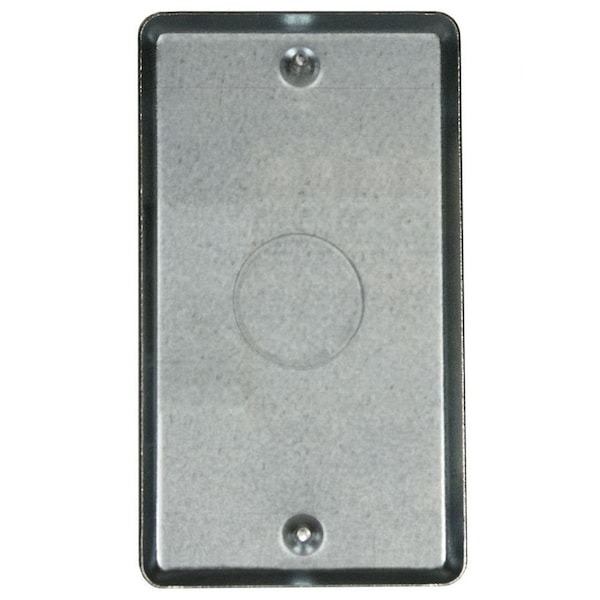 Raco Electrical Box Cover, Square Box Type, 1 Gang, Galvanized Zinc, KO Centered Cover - 861