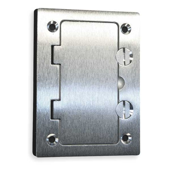 Hubbell Wiring Device-Kellems Electrical Box Cover, 2 Gangs, Rectangular, Aluminum - SA3826