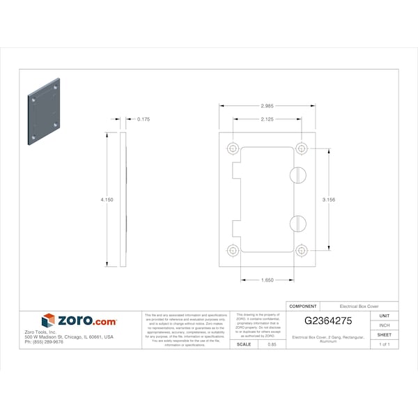 Hubbell Wiring Device-Kellems Electrical Box Cover, 2 Gangs, Rectangular, Aluminum - SA3826