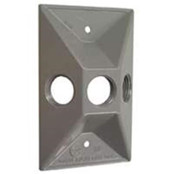 Bell Weatherproof 5189-0 Gray Weatherproof Lamp Cover Rectangular Cluster - Three Hole .5 In. - 6896203