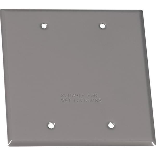 Sigma Electrical Box Cover, 2 Gangs, Stamped Steel, Blank Cover - 3424777