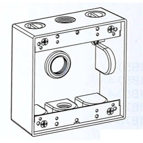 Radiant 2B50-5 5.5 in. Holes 2-Gang Weatherproof Box, Gray - RA1575458