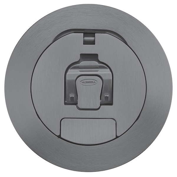 Hubbell Wiring Device-Kellems Electrical Box Cover, Round, Cast Aluminum - S1R4CVRGRY