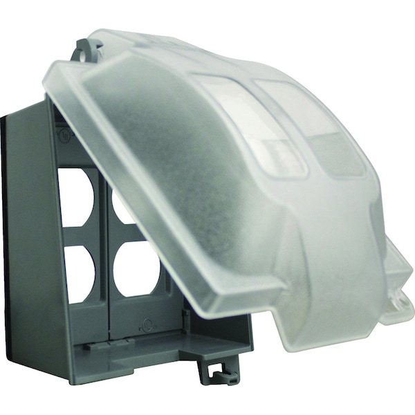 Sigma Engineered Solutions Electrical Box Cover, 2 Gangs, Non-Metallic, GFCI, Duplex and Round Receptacle Cover - 14425