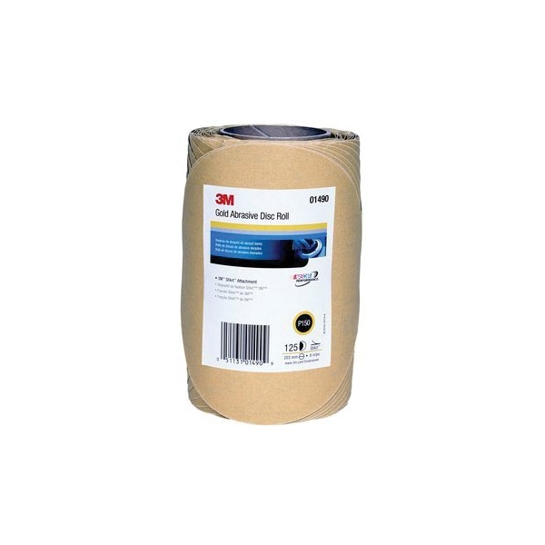 3M Rollo de Discos Stikit Gold, 01490, 8 pulgadas, P150A, 125 piezas - 7010292229
