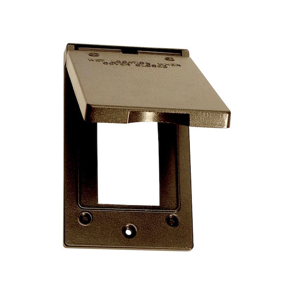 Sigma Engineered Solutions Electrical Box Cover, 1 Gang, Metal Die-Cast, GFCI Cover - 14248BR
