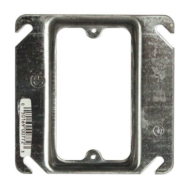 Raco Electrical Box Cover, 1 Gang, Steel, Raised Cover - 8772