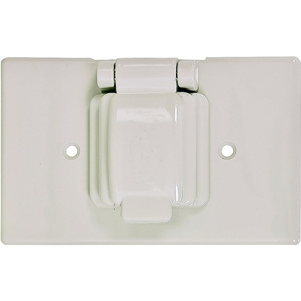 Eaton Wiring Devices Cover, 4-9/16 in L, 2-7/8 in W, Thermoplastic, White - S1961W-SP