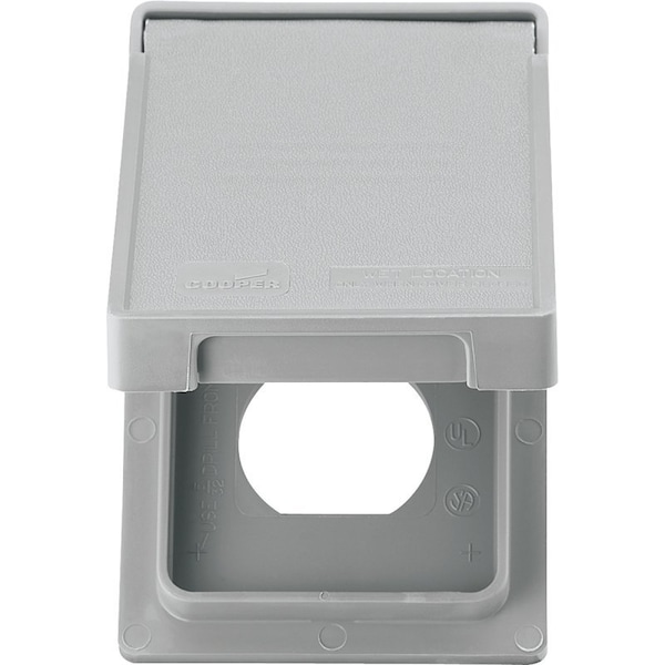 Eaton Wiring Devices Cover, 7 in L, 4-1/2 in W, Rectangular, Thermoplastic, Gray, Electro-Plated - S2962