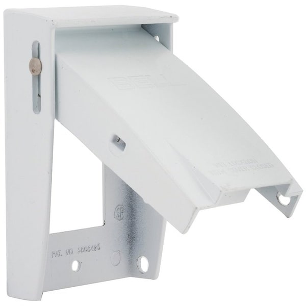 Hubbell Cover, 4-1/2 in L, 2-3/4 in W, Aluminum, White, Powder-Coated - 5028-6