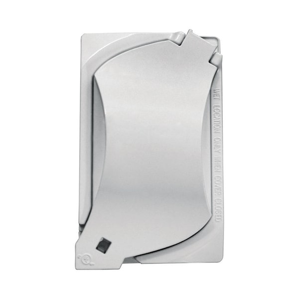 Sigma Engineered Solutions Electrical Box Cover, 1 Gang, Metal Die-Cast, Duplex, GFCI, Round, Universal Cover - 14147WH