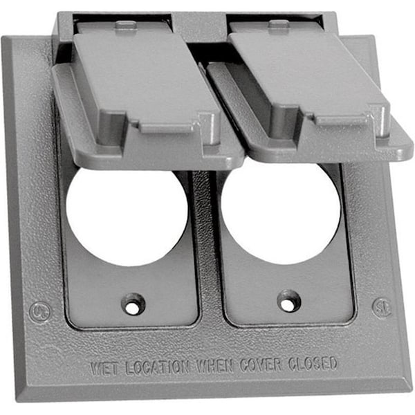 Sigma Engineered Solutions Electrical Box Cover, 2 Gangs, Metal Die-Cast, Round Receptacle Cover - 3460367