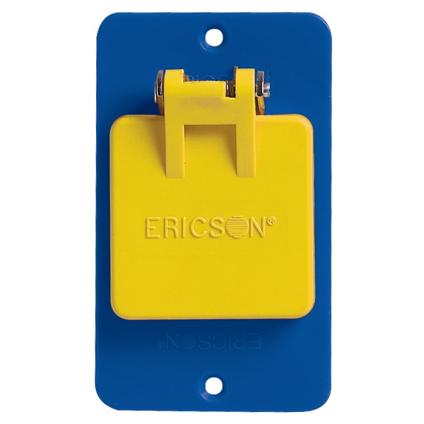 Ericson Coverplate 1-Gang, Blue Single 1.39" Hol - 6132