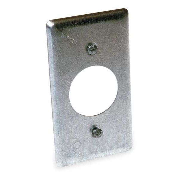 Raco Electrical Box Cover, Square Box Type, 1 Gang, Galvanized Zinc, Single Receptacle Cover - 867
