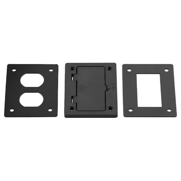 Hubbell Wiring Device-Kellems Rectangular Cover, 1 Gang, Non-Metallic, Duplex Receptacle Cover - PFBR826BLA