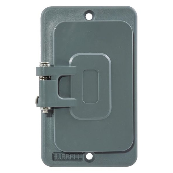Hubbell Wiring Device-Kellems 1 -Gang Vertical Weatherproof Cover, 2-13/64" W, 3-51/64" H - HBL3061