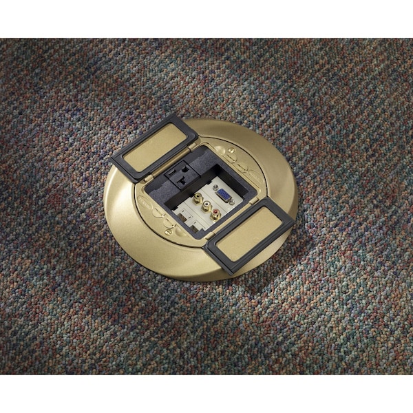 Hubbell Wiring Device-Kellems Electrical Box Cover, 2 Gangs, Aluminum, Flush Cover - S1CFCBRS