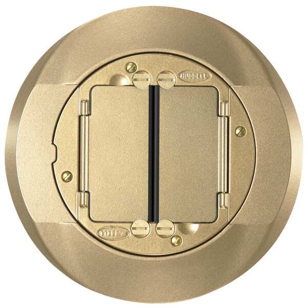 Hubbell Wiring Device-Kellems Electrical Box Cover, 2 Gangs, Aluminum, Flush Cover - S1CFCBRS