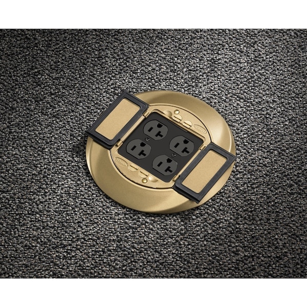 Hubbell Wiring Device-Kellems Electrical Box Cover, 2 Gangs, Aluminum, Flush Cover - S1CFCBRS