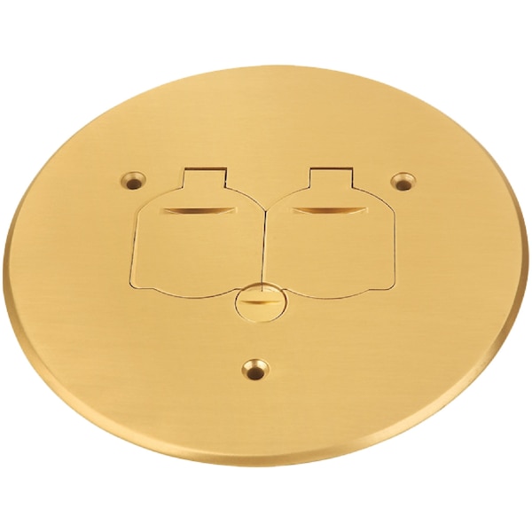 Newhouse Electric Electrical Box Cover, Concrete Pour Box Type, 1 Gang, Brass, Duplex Receptacle Cover - 8150BR