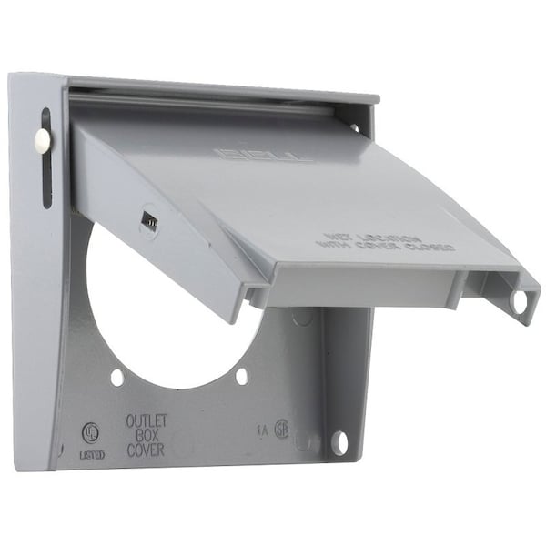 Hubbell-Raco Electrical Box Cover, 2 Gangs, Aluminum, Flip/Snap Cover - 5034-0