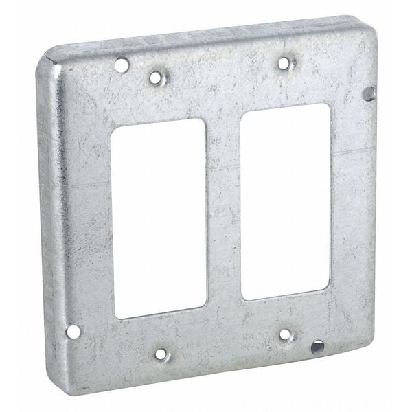 Raco Electrical Box Cover, 2 Gangs, Steel, GFCI Cover - 857