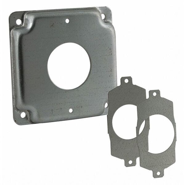 Raco Electrical Box Cover, Round Box Type, Steel, Single Receptacle Cover - 811U