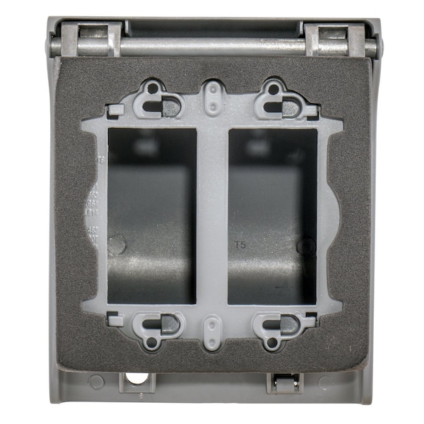 Hubbell Wiring Device-Kellems 1 Gang -Gang Vertical Electrical Box Cover, , Aluminum - WP262E