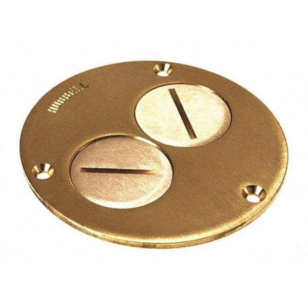 Raco Electrical Box Cover, 1 Gang, Brass, Single Receptacle Cover - 6284