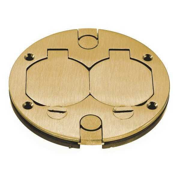 Hubbell Wiring Device-Kellems Electrical Box Cover, Brass, Furniture Feed Cover - BRS2RCA