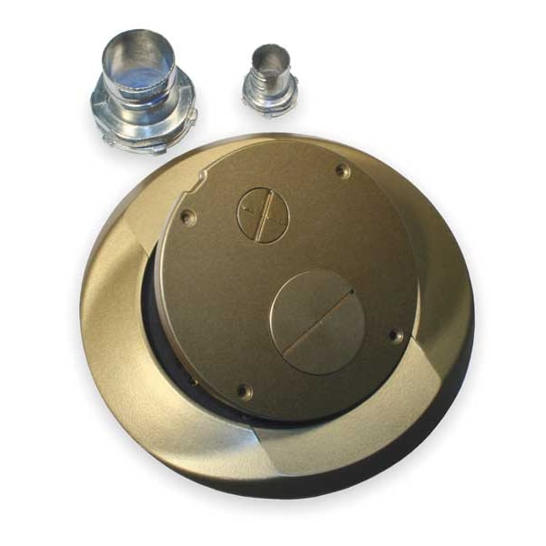 Hubbell Wiring Device-Kellems Floor Sub-Plate, 1 Gang, Aluminum, Furniture Feed Cover - S1SPFFBRS