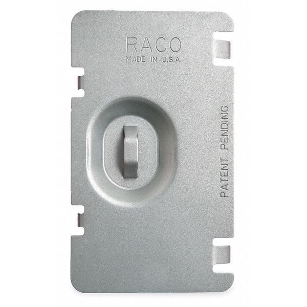 Raco Electrical Box Cover, Square Box Type, 1 Gang, Galvanized Steel, Flat Cover - 701F