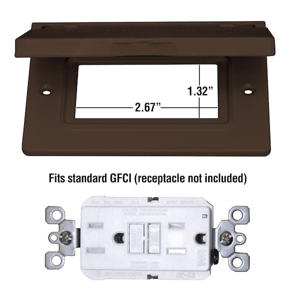 Sigma Engineered Solutions Electrical Box Cover, 1 Gang, Metal Die-Cast, GFCI Cover - 14249BR