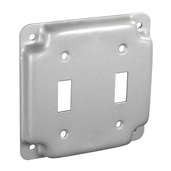 Southwire Electrical Box Cover, Square, Galvanized Steel, Toggle and Raised Cover - G1936