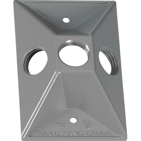 Sigma Electrical Box Cover, 1 Gang, Metal Die-Cast, Cluster, Lampholder Cover - 3424702