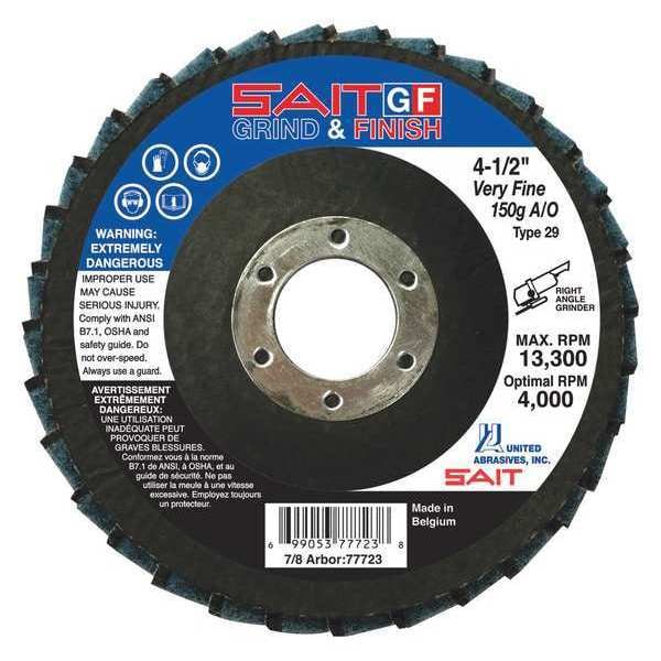 United Abrasives/Sait SAIT 77726 SAIT GF Discos de Láminas para Desbaste y Acabado, 5" x 7/8", Grano de Óxido de Aluminio, Dureza Media/80, Paquete de 10 - 77726