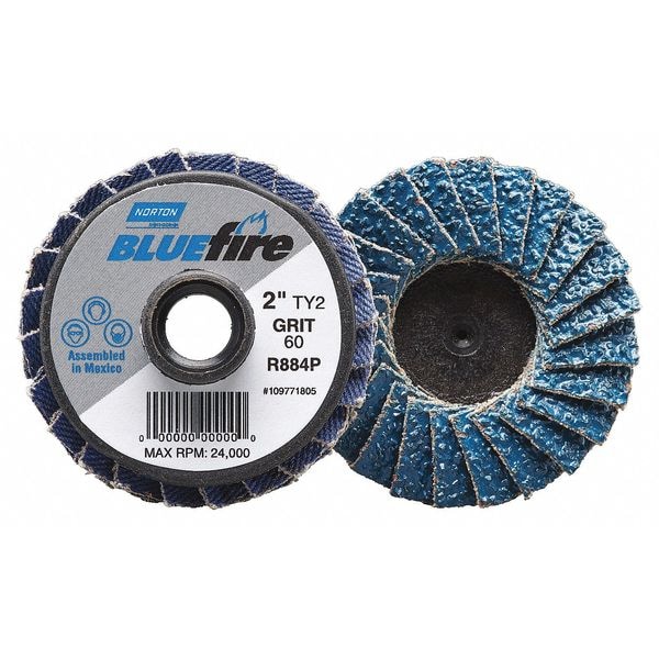 Disco de láminas Norton Abrasives, Grueso, Grano 36, Tipo 2, 3 pulgadas, Blfire - 77696090180
