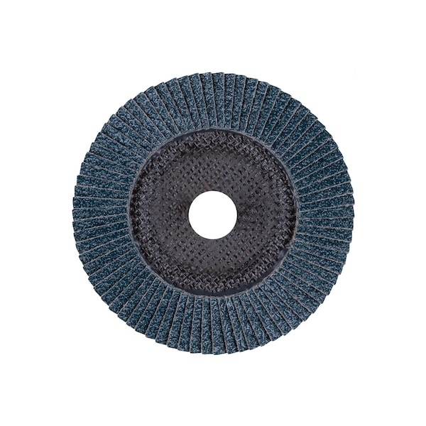 Disco de láminas POLIFAN® de 4" x 5/8" A.H. - Z SG POWER STEELOX, de Zirconia, 40 granos, plano, 62138