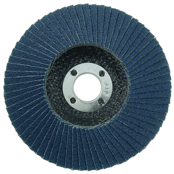 Weiler 4" Disco Abrasivo de Láminas, Cónico (TY29), Respaldo Fenólico, 60Z, 5/8" - 31339
