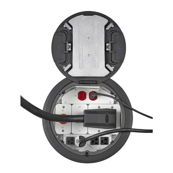 Hubbell Wiring Device-Kellems Electrical Box Cover, Round, Aluminum - S1R10CVRBLK