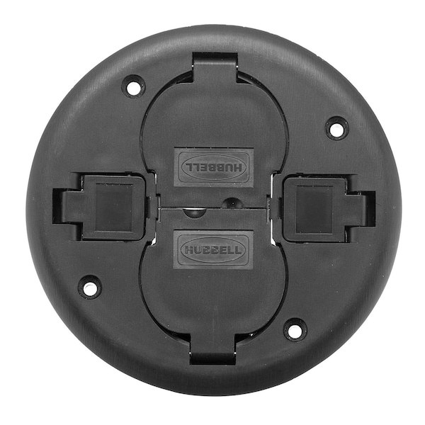 Hubbell Wiring Device-Kellems Electrical Box Cover, Round, PVC, Furniture Feed Cover - PT2X2CBL