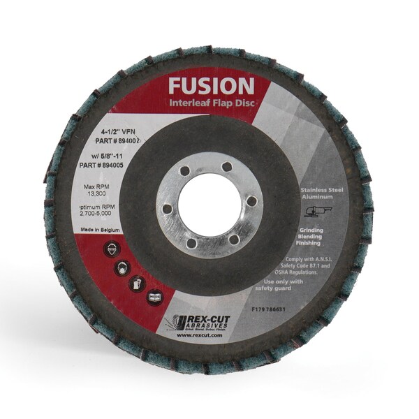 Disco de Solapa Rex Cut Fusion 4 1/2 X 7/8 T29 Interleaf Fusion Disco de Solapa Muy Fino - 894002